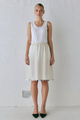 VRG GRL Skirts | Women Spritz Midi Skirt Cream