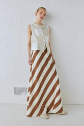 VRG GRL Skirts | Women Sun Linen Maxi Skirt Stripe