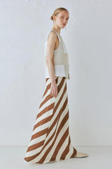 VRG GRL Skirts | Women Sun Linen Maxi Skirt Stripe