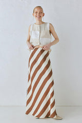 VRG GRL Skirts | Women Sun Linen Maxi Skirt Stripe