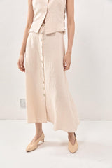 VRG GRL Skirts | Women Thames Linen Midi Skirt Natural
