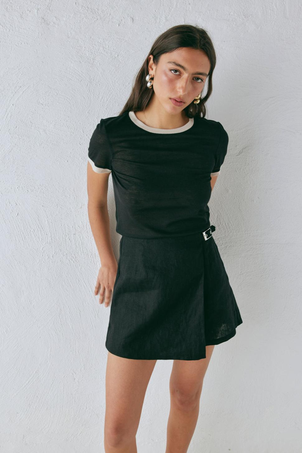 VRG GRL Skorts | Women Matteo Linen Skort Black