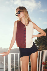 VRG GRL Sleeveless | Women Bridgette Knit Vest Splice