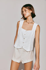 VRG GRL Sleeveless | Women Mimi Top White