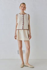 VRG GRL Sleeveless | Women Stella Knit Vest Cream
