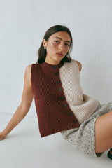 VRG GRL Vests | Women Bridgette Knit Vest Splice
