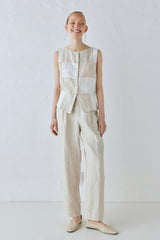 VRG GRL Vests | Women Rare Linen Vest Natural