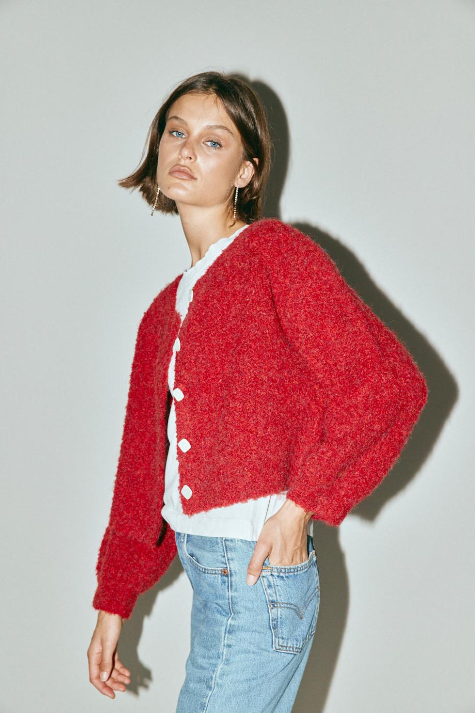 VRG GRL Cardigans | Women Elsie Knit Cardigan Chilli