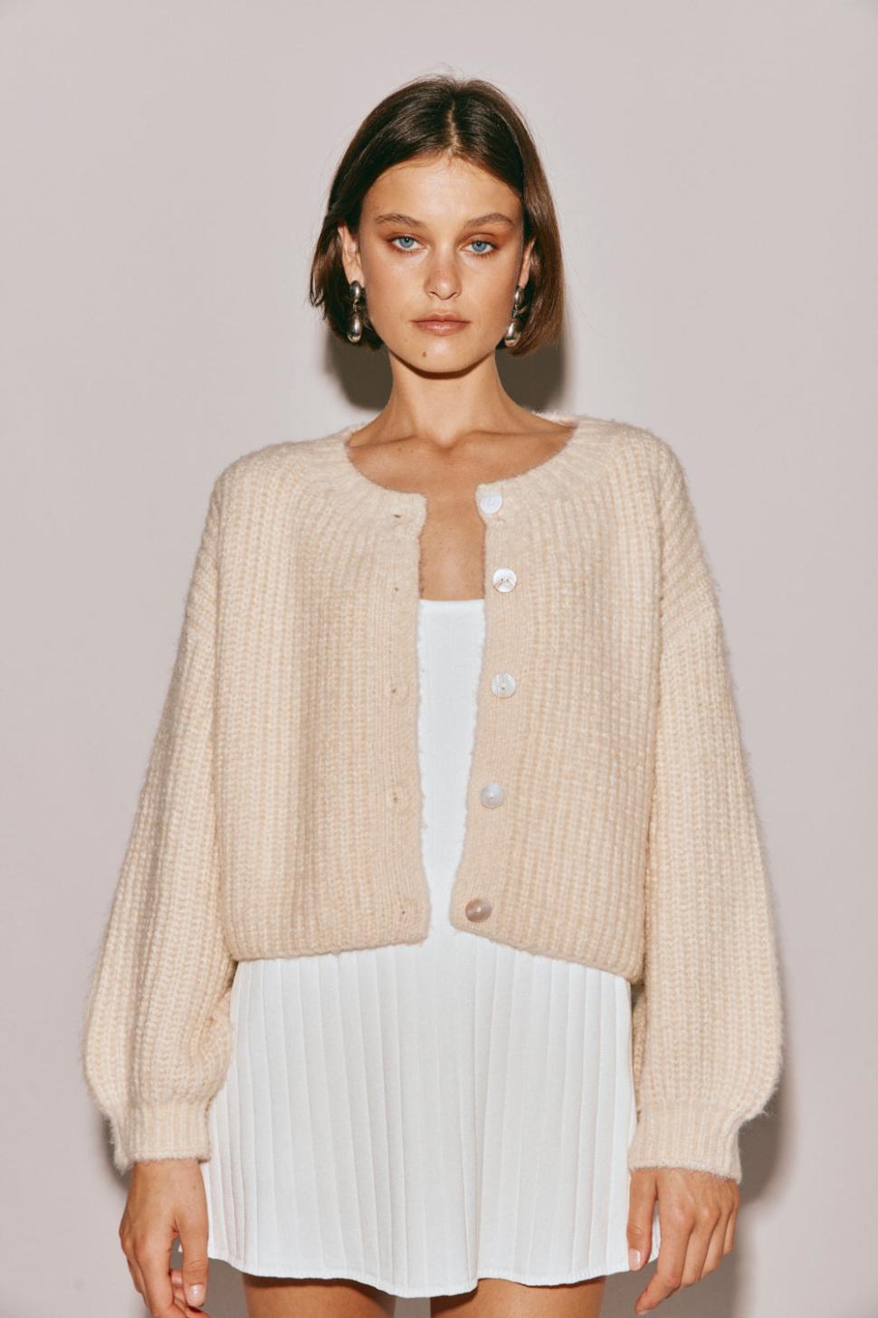 VRG GRL Cardigans | Women Elsie Knit Cardigan Cream