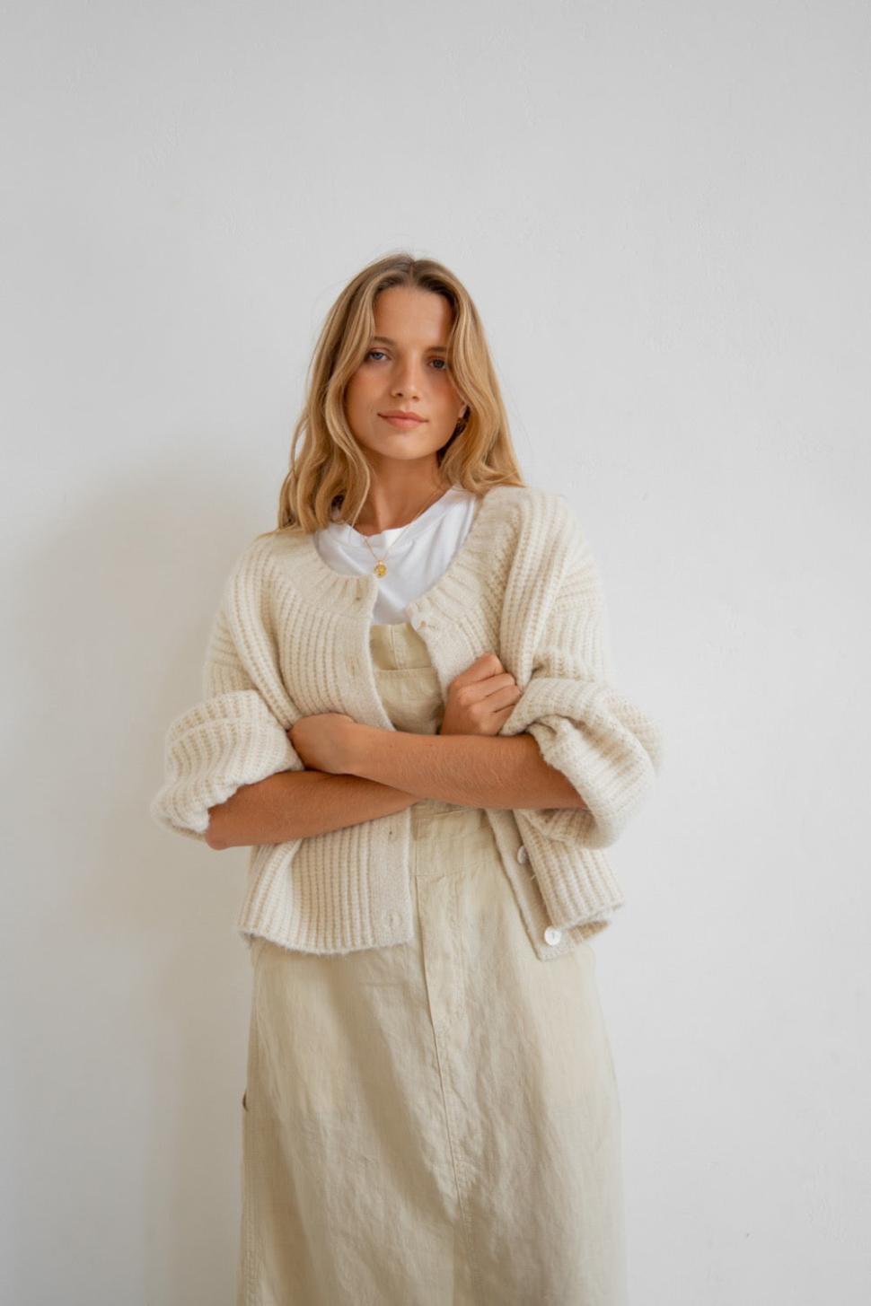 VRG GRL Cardigans | Women Elsie Knit Cardigan Cream