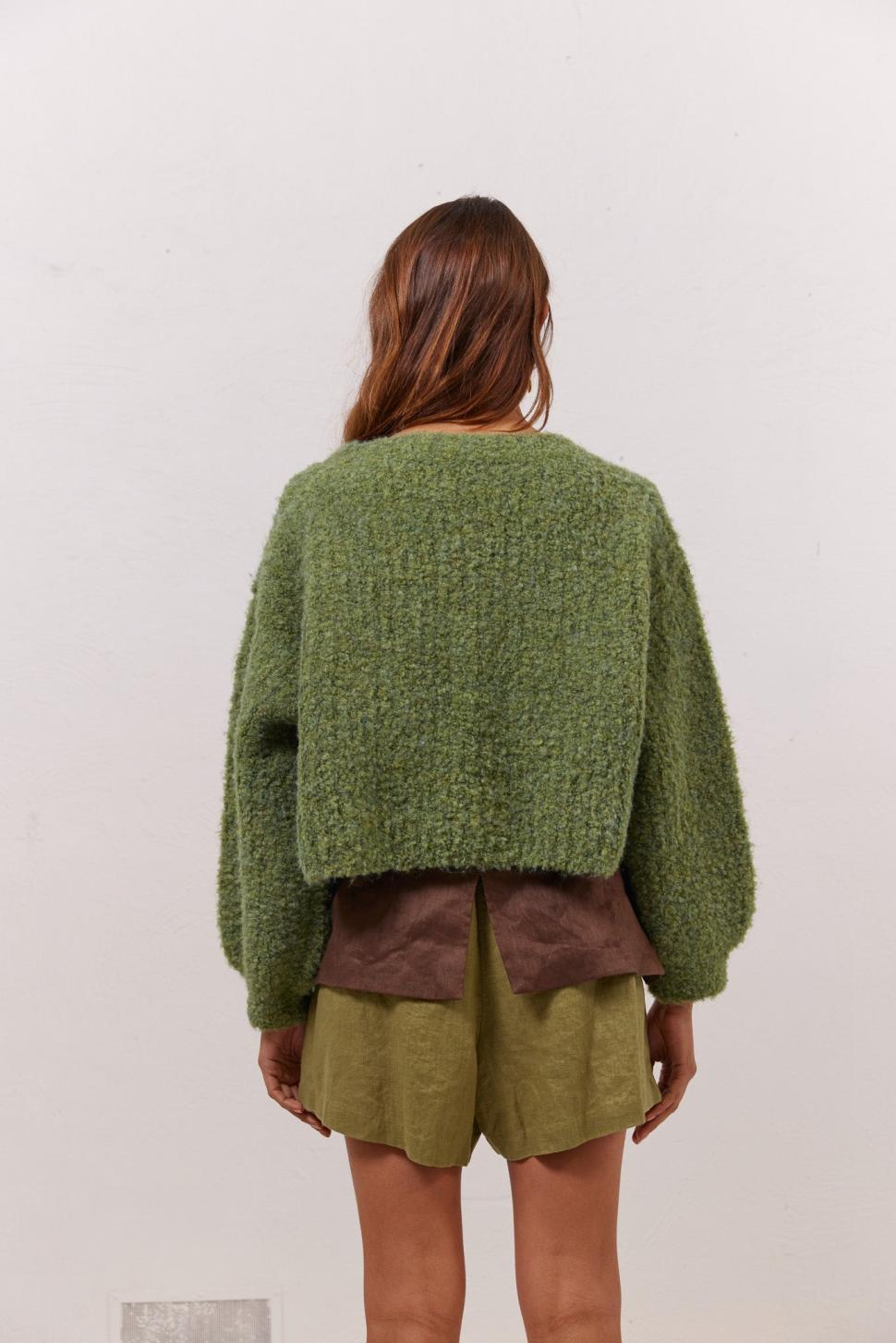 VRG GRL Cardigans | Women Elsie Knit Cardigan Green