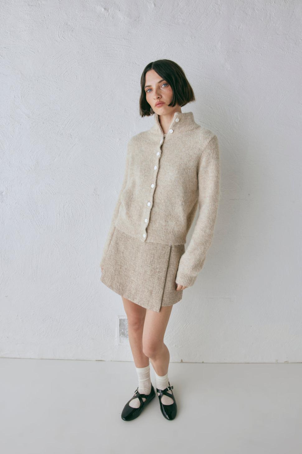 VRG GRL Cardigans | Women Henley Knit Cardigan Marle