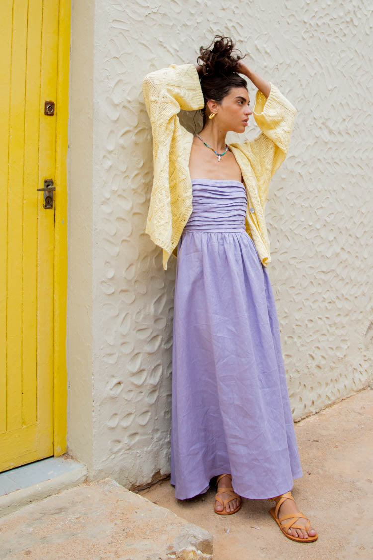 VRG GRL Cardigans | Women Lola Knit Cardigan Lemon