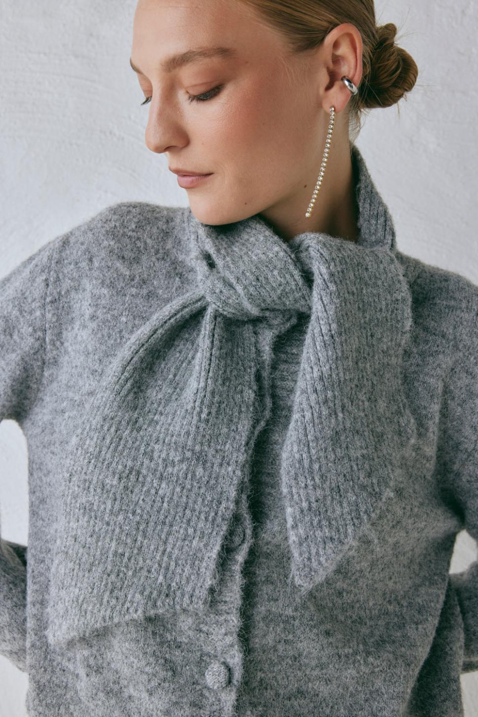 VRG GRL Cardigans | Women Sable Knit Cardigan Grey