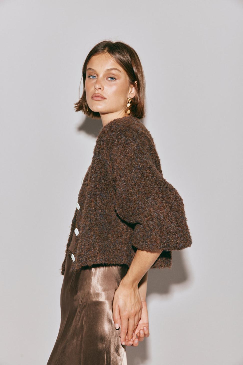 VRG GRL Jumpers/Sweaters | Women Elsie Knit Cardigan Chocolate