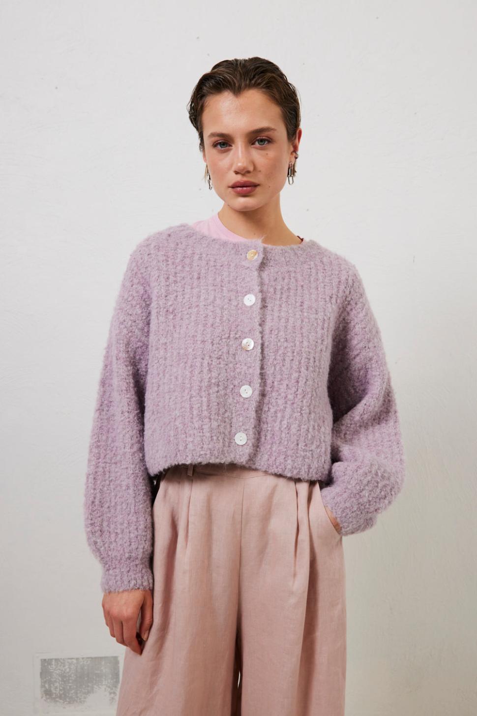 VRG GRL Jumpers/Sweaters | Women Elsie Knit Cardigan Lilac