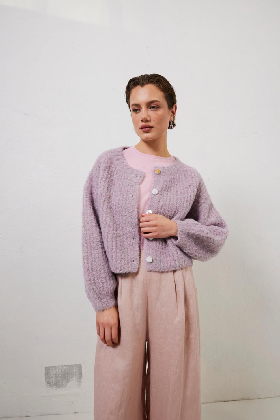 VRG GRL Jumpers/Sweaters | Women Elsie Knit Cardigan Lilac