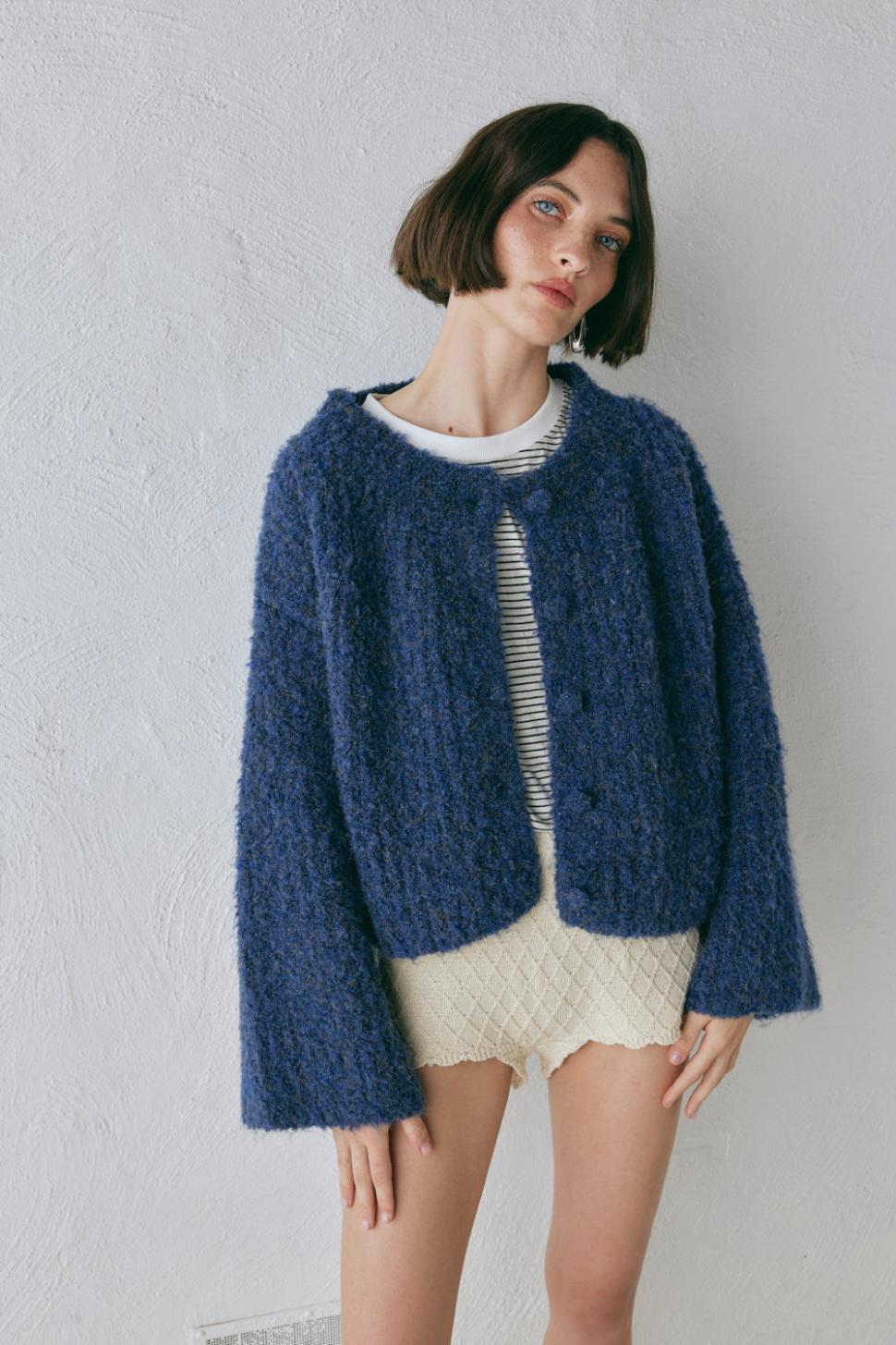 VRG GRL Jumpers/Sweaters | Women Lacy Knit Cardigan Marle