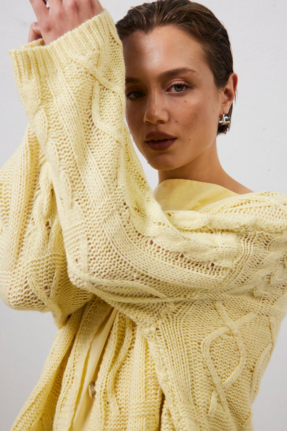 VRG GRL Jumpers/Sweaters | Women Lola Knit Cardigan Lemon