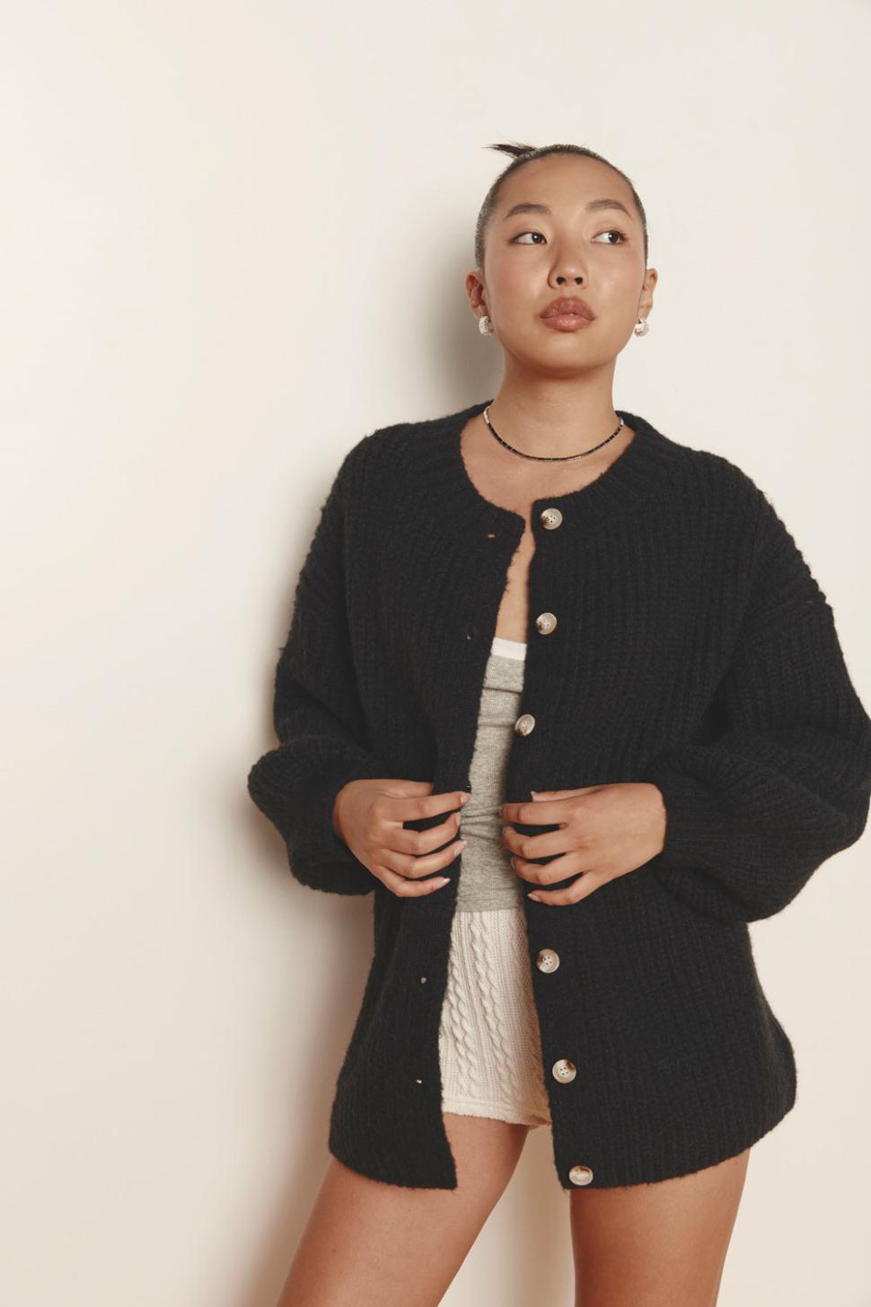 VRG GRL Jumpers/Sweaters | Women Penelope Knit Cardigan Black