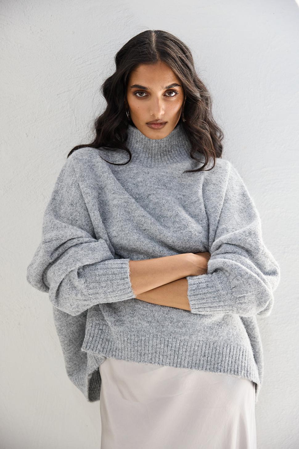 VRG GRL Jumpers/Sweaters | Women Yumi Knit Jumper Grey Marle
