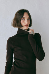 VRG GRL Long Sleeve | Women Bea Knit Skivvy Chocolate