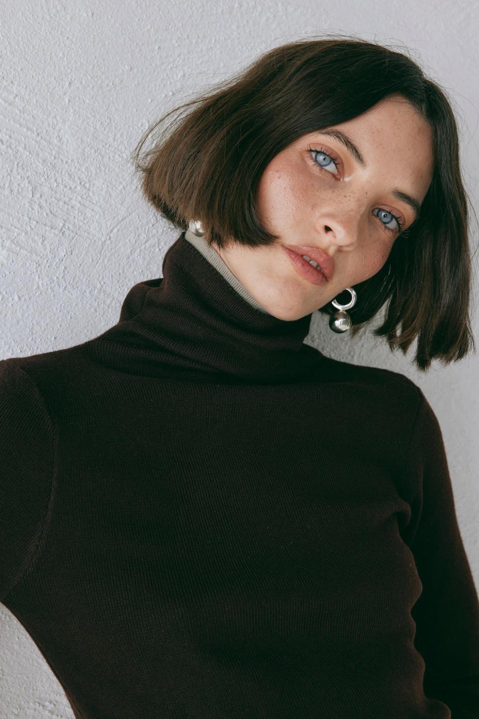 VRG GRL Long Sleeve | Women Bea Knit Skivvy Chocolate