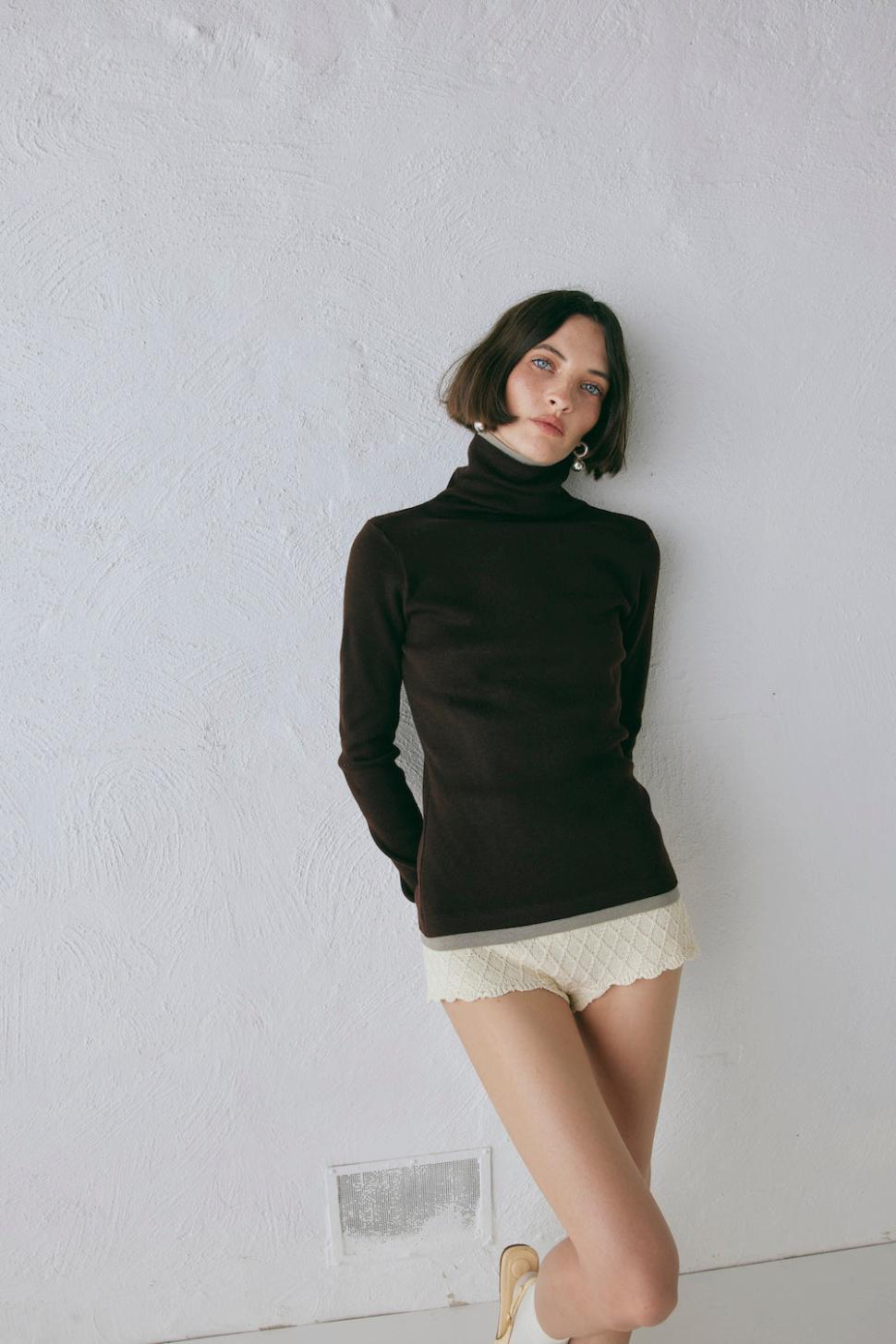 VRG GRL Long Sleeve | Women Bea Knit Skivvy Chocolate