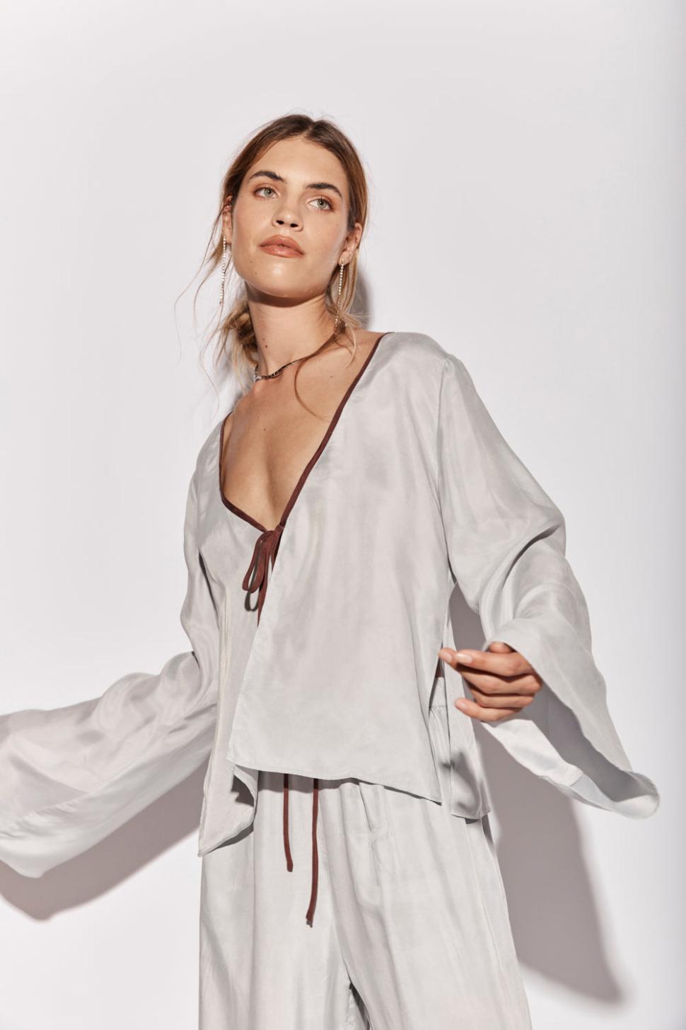 VRG GRL Long Sleeve | Women Moonscapes Top Powder Blue