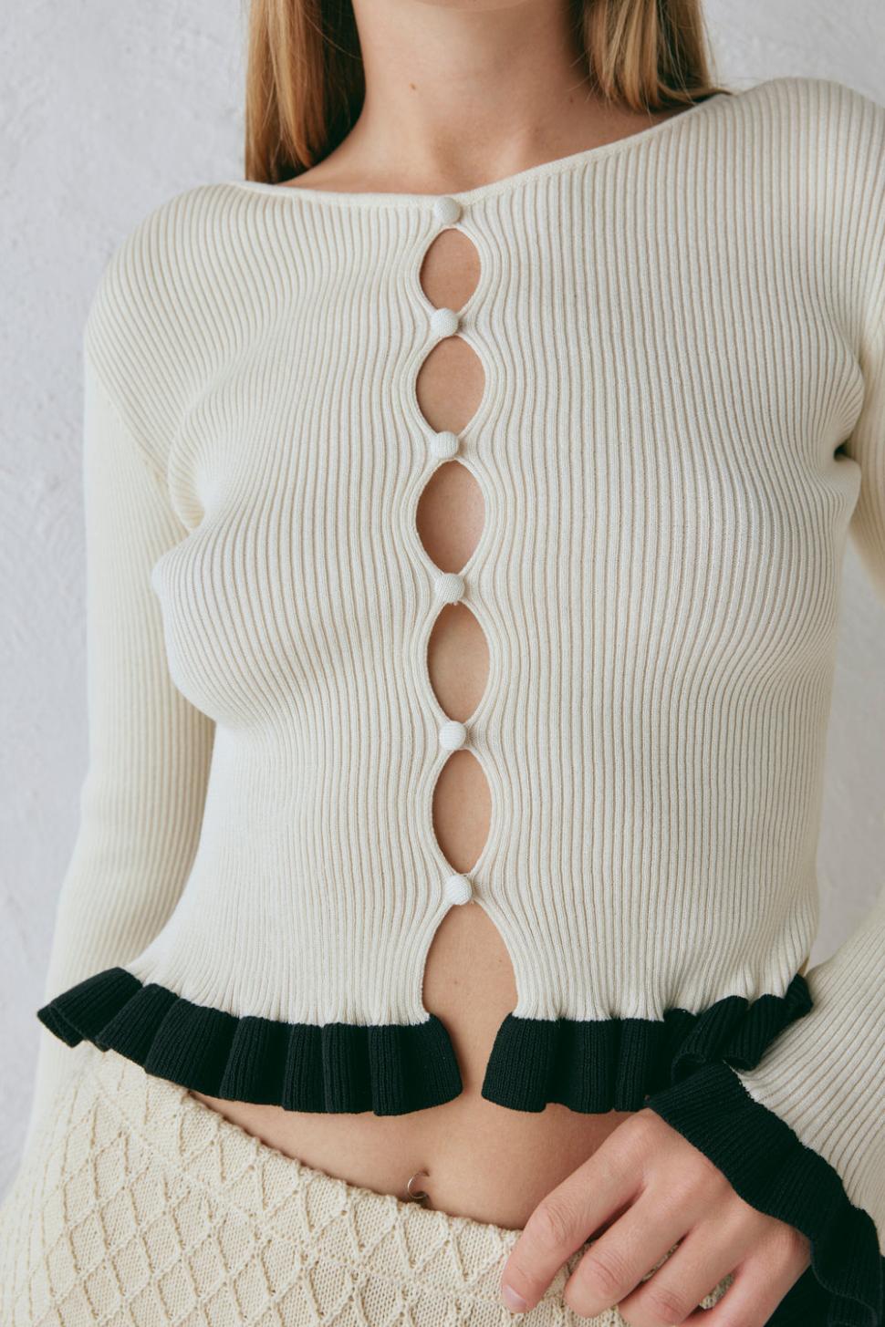 VRG GRL Long Sleeve | Women Zoey Knit Top Cream