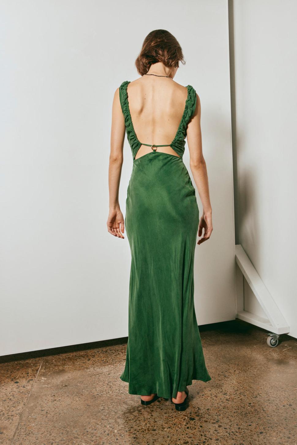 VRG GRL Midi/Maxi Dresses | Women After Dark Bias Cut Maxi Dress Forest