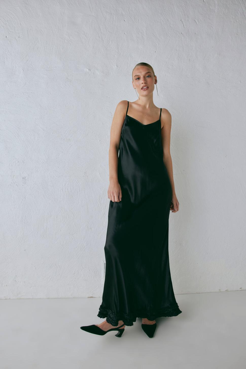 VRG GRL Midi/Maxi Dresses | Women Alber Satin Maxi Dress Black