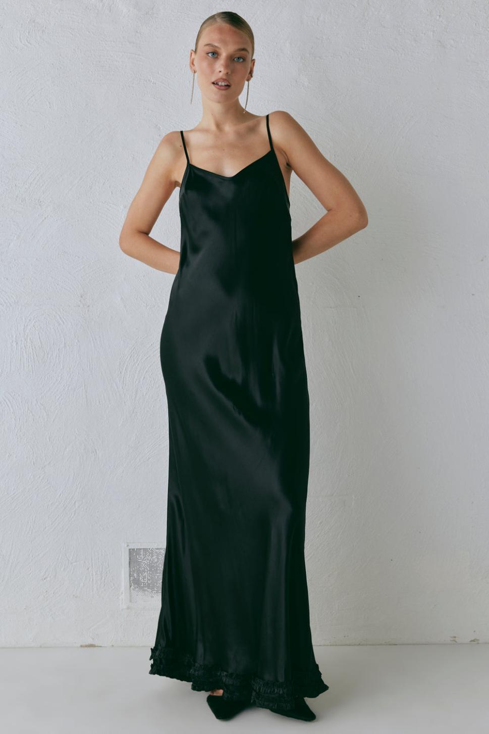 VRG GRL Midi/Maxi Dresses | Women Alber Satin Maxi Dress Black