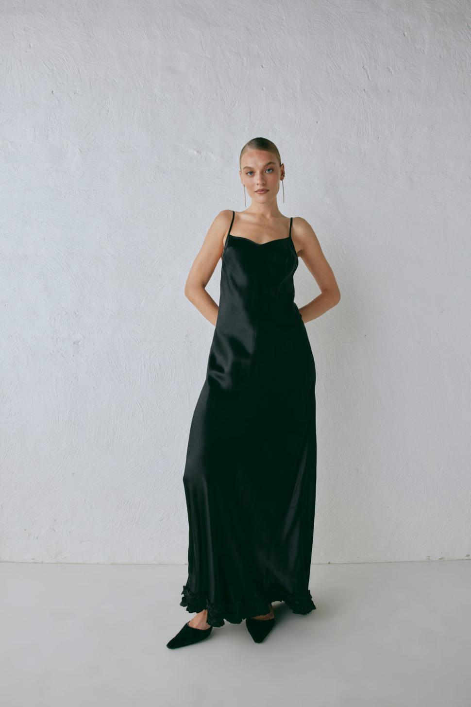 VRG GRL Midi/Maxi Dresses | Women Alber Satin Maxi Dress Black