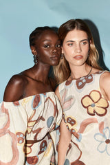 VRG GRL Midi/Maxi Dresses | Women Art Of Bloom Linen Bias Cut Maxi Dress Flower