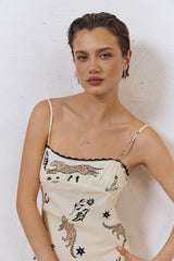 VRG GRL Midi/Maxi Dresses | Women Cosmic Bias Cut Maxi Dress Cream