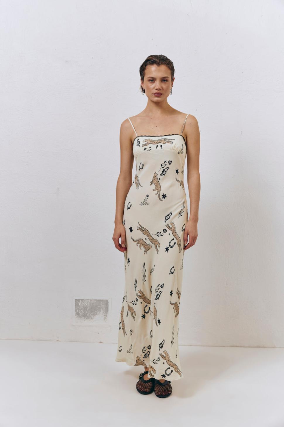 VRG GRL Midi/Maxi Dresses | Women Cosmic Bias Cut Maxi Dress Cream