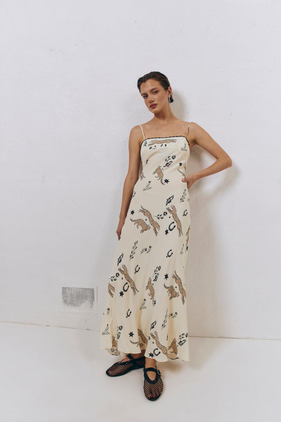VRG GRL Midi/Maxi Dresses | Women Cosmic Bias Cut Maxi Dress Cream