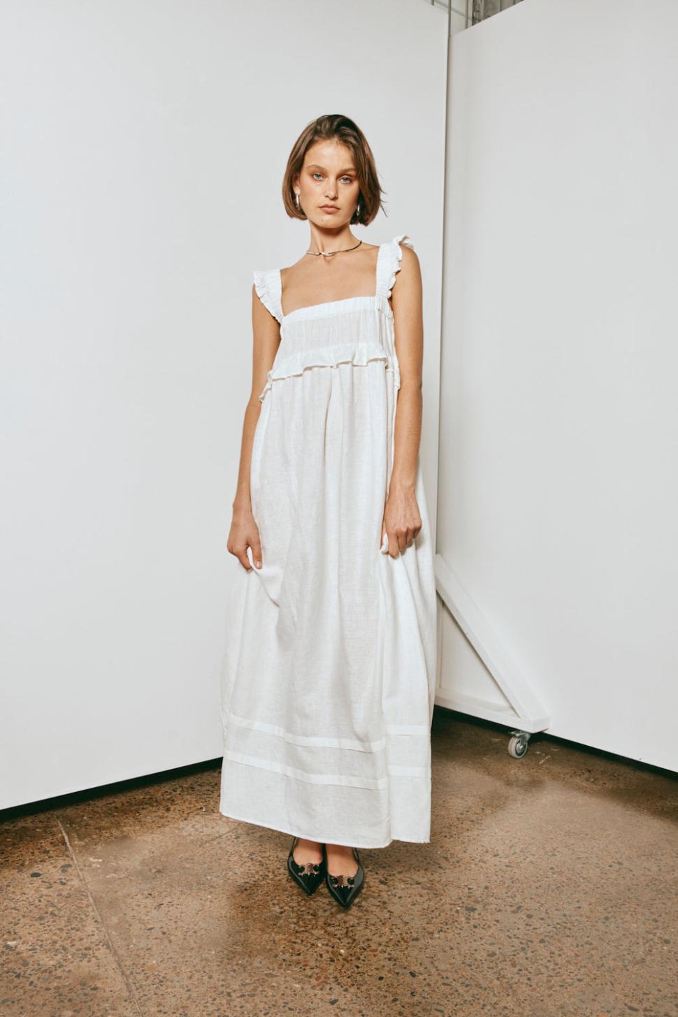 VRG GRL Midi/Maxi Dresses | Women Curate &amp; Create Smock Maxi Dress White