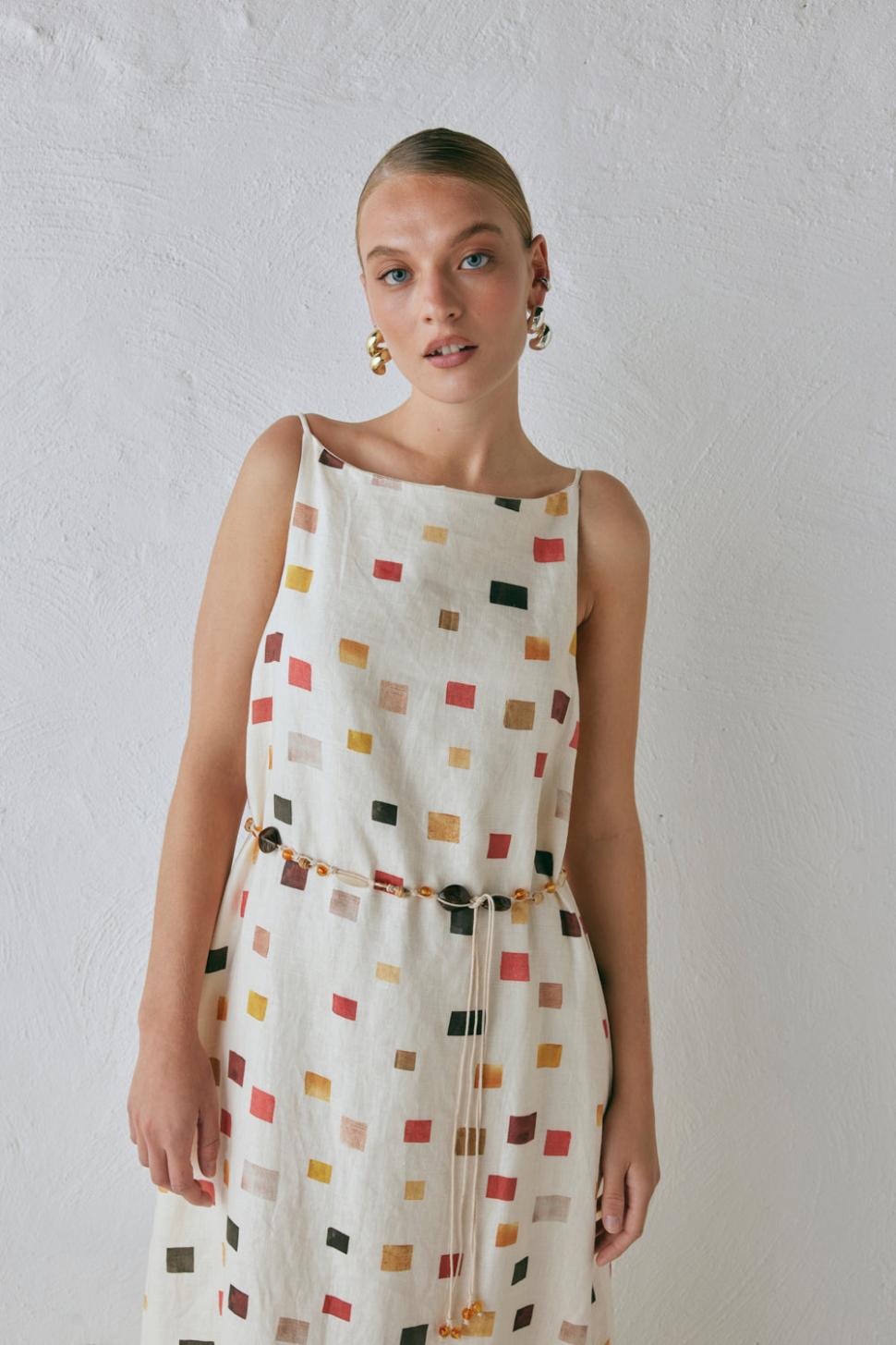 VRG GRL Midi/Maxi Dresses | Women Elma Linen Midi Dress Tile