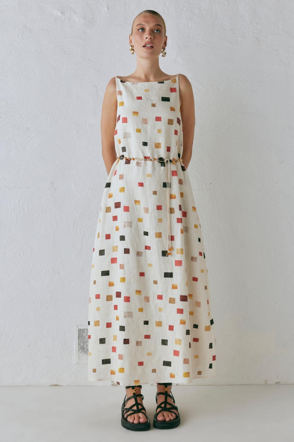 VRG GRL Midi/Maxi Dresses | Women Elma Linen Midi Dress Tile