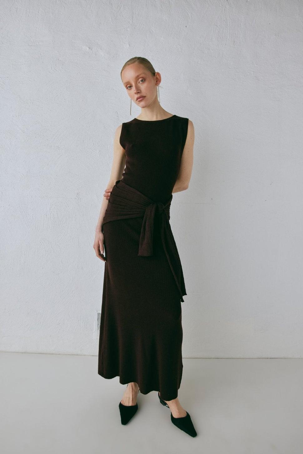 VRG GRL Midi/Maxi Dresses | Women Gia Knit Midi Dress Dark Chocolate