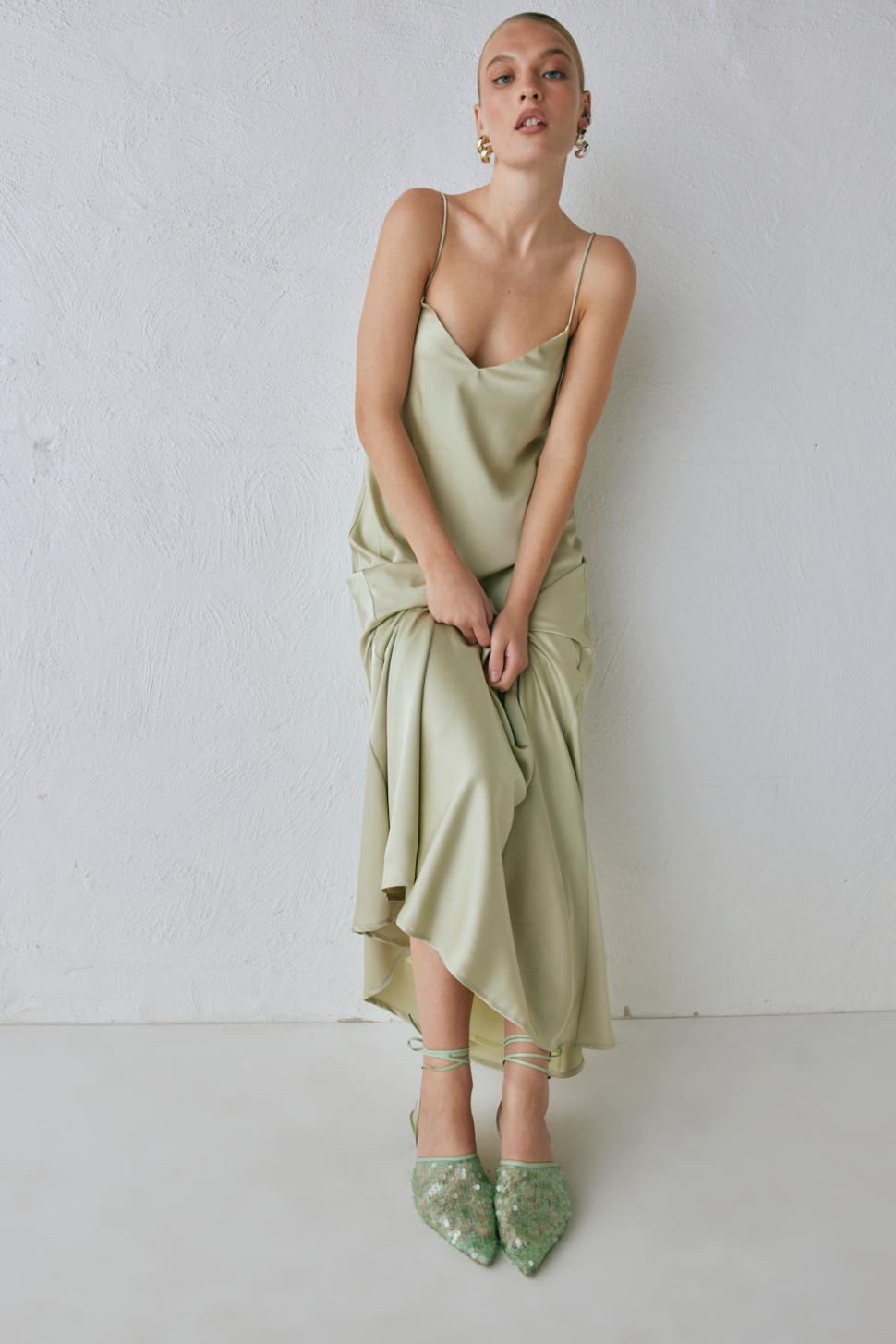 VRG GRL Midi/Maxi Dresses | Women Ida Satin Maxi Dress Sage
