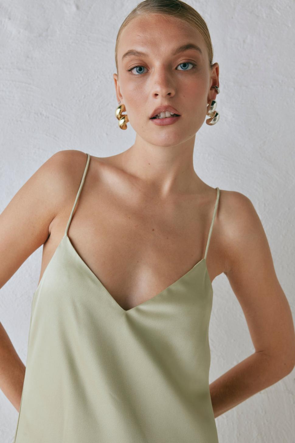 VRG GRL Midi/Maxi Dresses | Women Ida Satin Maxi Dress Sage