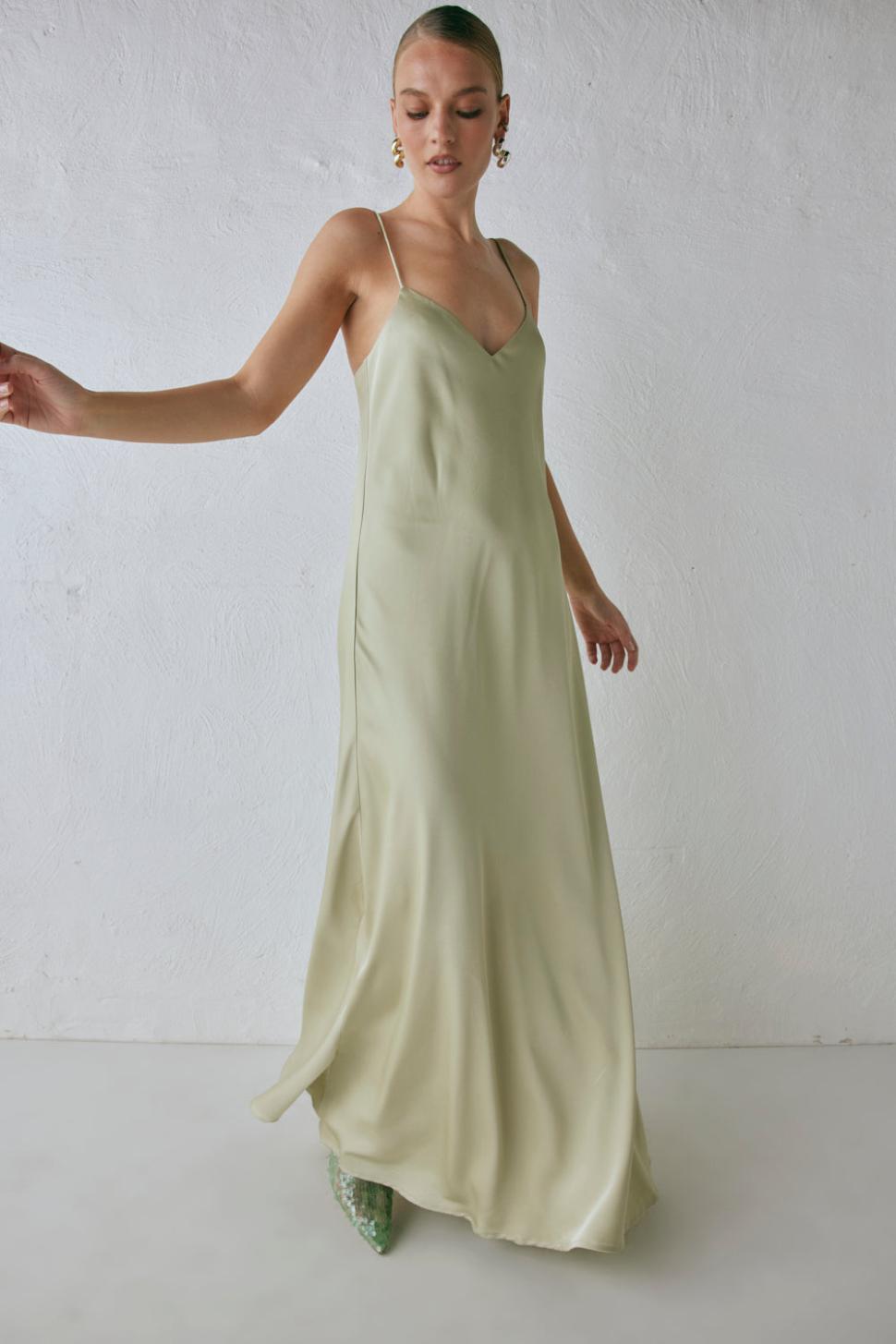 VRG GRL Midi/Maxi Dresses | Women Ida Satin Maxi Dress Sage