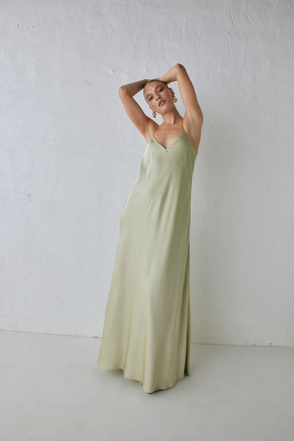 VRG GRL Midi/Maxi Dresses | Women Ida Satin Maxi Dress Sage