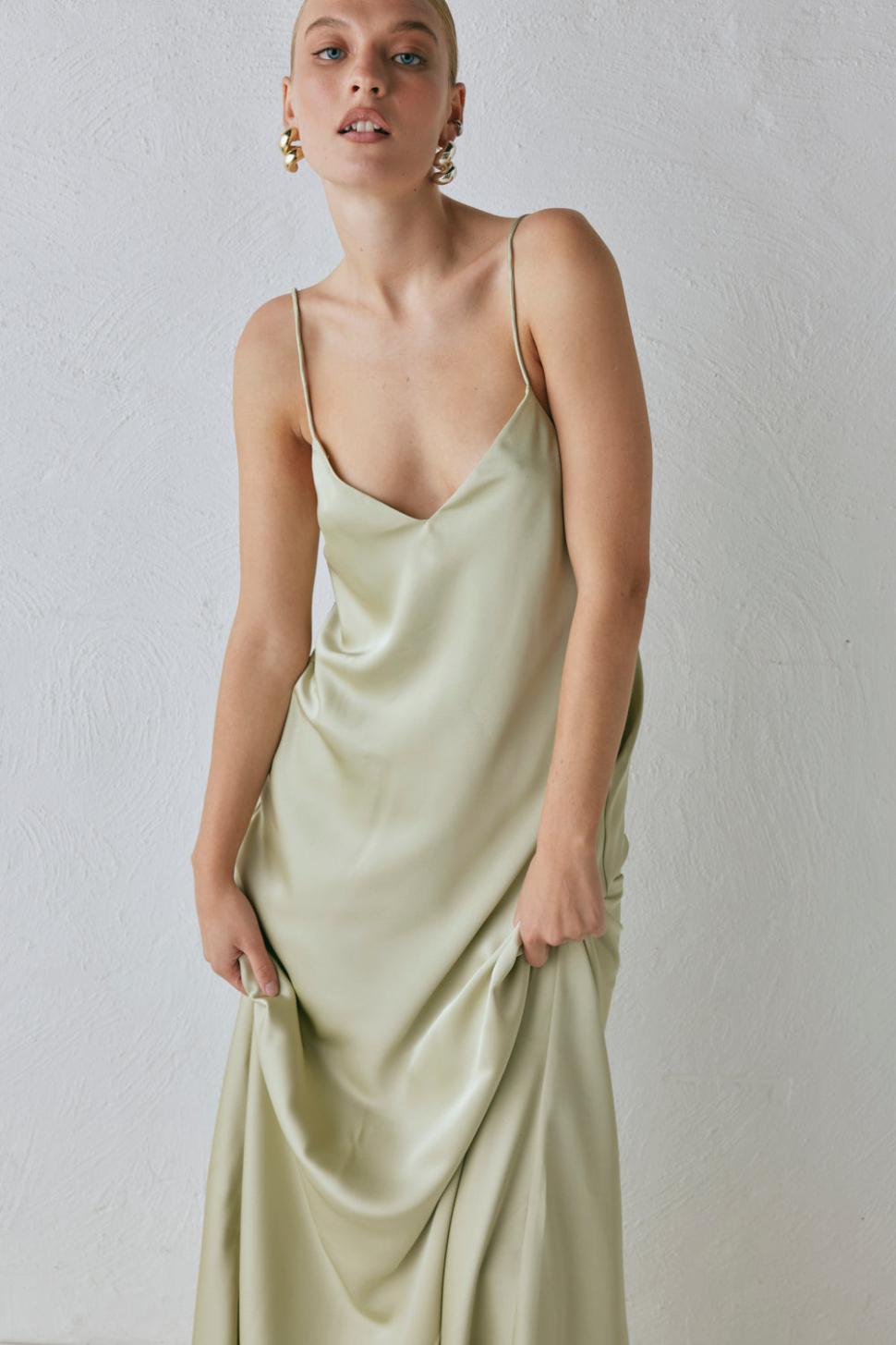 VRG GRL Midi/Maxi Dresses | Women Ida Satin Maxi Dress Sage