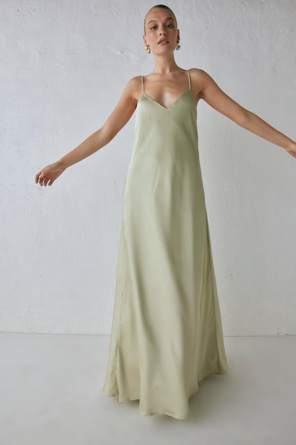 VRG GRL Midi/Maxi Dresses | Women Ida Satin Maxi Dress Sage