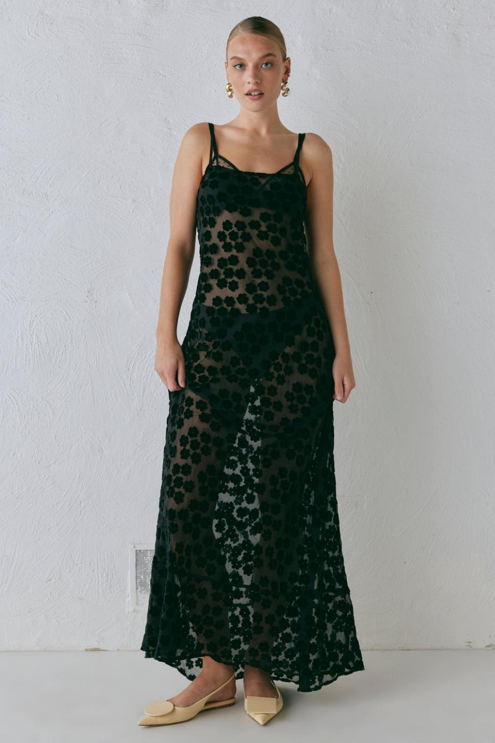 VRG GRL Midi/Maxi Dresses | Women Iris Bias Cut Maxi Dress Black