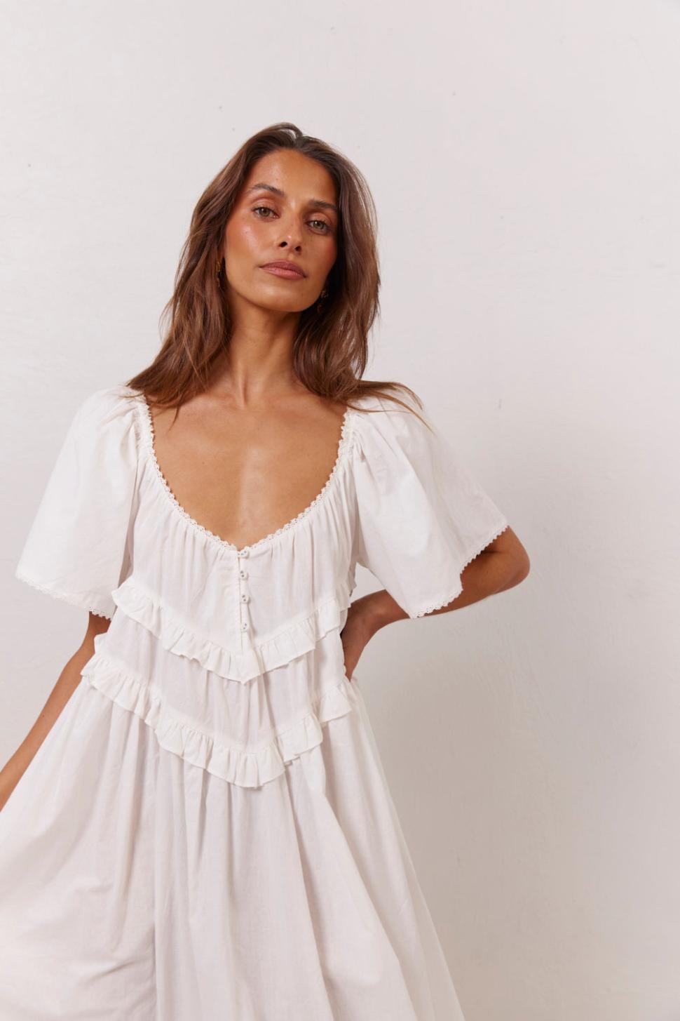 VRG GRL Midi/Maxi Dresses | Women La Prairie Smock Midi Dress White
